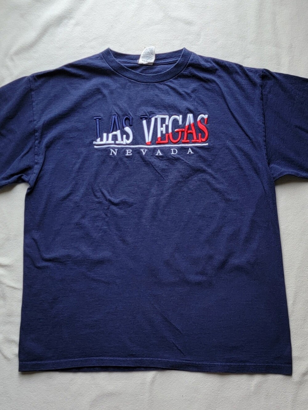 Navy Las Vegas Nevada Embroidered Short-Sleeve Tee